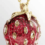 Idyllia pendant Mixed cuts, Strawberry, Red, Gold-tone plated